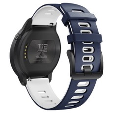 SPACE SHIELD Voice Caddie 相容 Spurt 雙色錶扣 矽膠錶帶 22mm, 午夜白, 1個