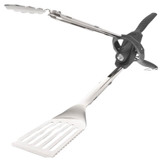 OUTDOOR EDGE GRILLBEAM 夜間燈光型多功能可延長滑軌式304不銹鋼烤肉夾鍋鏟 OEGMS20, 1個, 不鏽鋼色