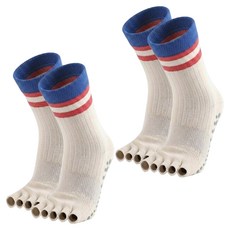 PORA BELLA YOGA SOCKS 運動條紋止滑瑜珈露趾中筒襪 YG016 2雙