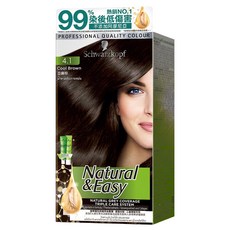 Schwarzkopf 施華蔻 Natural&Easy 怡然植萃 染髮霜, 4.1 亞麻棕, 1盒