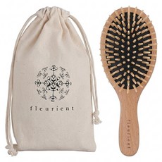 fleurient 芙樂莉 原木氣墊頭皮按摩梳(附收納袋), 1入, 原木