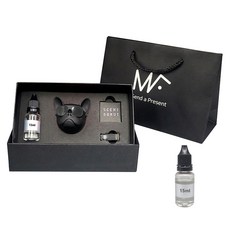 MFUTURE 鬥牛犬車用芳香劑 霧面黑套組, 1套, 四月清新