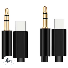 River Fox 車用 C TO AUX 3.5mm 音源線 黑色 1m, 4個