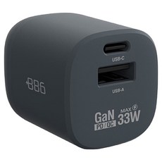 886 極野家 GaN氮化鎵 33W PD 2孔快充充電器, 迷霧灰, 1個