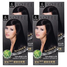 SOFEI 舒妃 茜草護髮染髮霜, 6 自然褐, 4盒