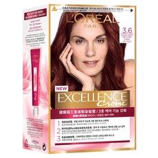 L'OREAL PARiS 巴黎萊雅 優媚霜三重護髮染髮霜 Excellence Creme, 3.6 緋紅棕, 1盒
