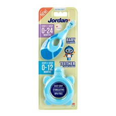 Jordan Step 嬰兒固齒器 + 兒童用 Step 1 牙刷組, 1個, 隨機出貨