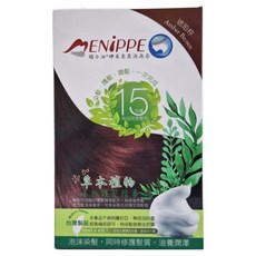 MENiPPE 媚力泊 草本植物萃取精華神采奕奕泡泡染髮劑 6包, 琥珀棕, 1盒