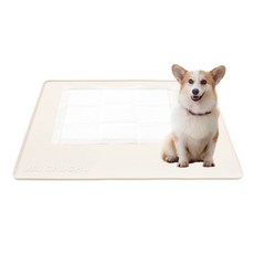 MR.CHUCHU 寵物防滑矽膠便盆墊 大型, 米色, 1個