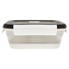 Let's cook 樂司廚品 長形折疊保鮮盒 雪白 1.2L, 容器 + 上蓋, 1個