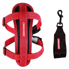 EZYDOG 狗體工學胸背帶 送車用安全束綁帶, 紅色, 1組