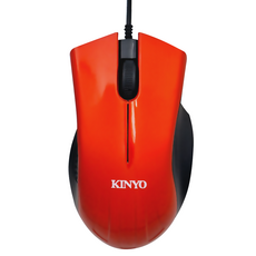 Kinyo Wired 滑鼠 紅色 1200 DPI KM-506 USB 光學 靜音 68 x 40 x 118mm 線長1.5m 80g Mac OS x 10.5 或更新版本