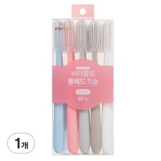VITAHALO 長刷頭牙刷 柔和色, 10個裝, 1個