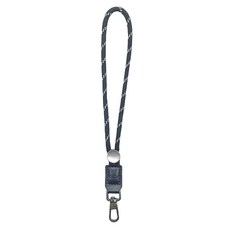 ekax 多功能質感短繩 聚酯纖維 PU皮革 五金 22公分, 黑白織紋, 1條