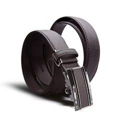 VONIN COLLECTION Saffiano牛皮自動扣環經典皮革皮帶 PL046DBR