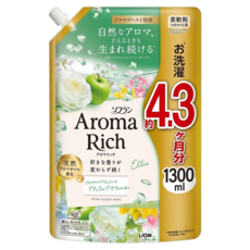 LION 獅王 Aroma Rich 衣物香氛柔軟精 特大補充包 白色, 1個, 1.3L