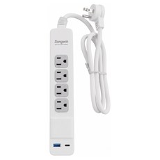 Songwin 尚之宇 USB 20W智慧充電延長線 249 x 47 x 28mm, 2.7m, 白色, 1條