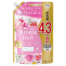 LION 獅王 Aroma Rich 衣物香氛柔軟精 特大補充包 粉色, 1個, 1.3L