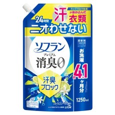 LION 獅王 Soflan 強力消臭柔軟精 柑橘皂香 補充包, 1個, 1250ml