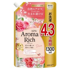 LION 獅王 Aroma Rich 衣物香氛柔軟精 特大補充包 桃色, 1個, 1.3L