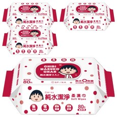 shubao 舒寶 櫻桃小丸子 純水潔淨柔濕紙巾, 80張, 4包