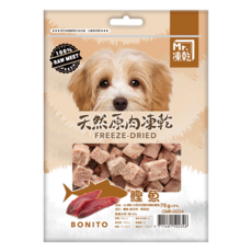 Mr.凍乾 犬用 原肉凍乾, 75g, 1包, 鰹魚
