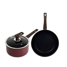 Silvat 電磁爐 Signature 鍋具平底鍋組, 1套, 平底鍋 24cm + 單柄鍋 18cm, 混合顏色