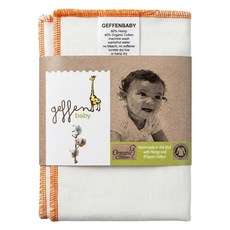 geffen baby 有機棉麻折式布尿布Jersey XS(32 x 34cm), 橘邊, 1個