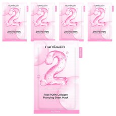 Numbuzin 台灣公司貨 No.2 65%膠原蛋白水潤Q彈面膜, 1組, 5入