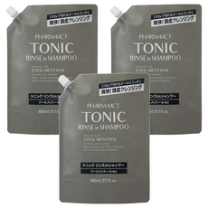 KUMANO 熊野油脂 Pharmaact TONIC 水潤洗髮精 補充包, 800ml, 3包