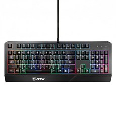 MSI 微星 VIGOR GK20 電競 Wired 鍵盤 防潑水 RGB 背光 Anti-ghosting 薄膜式 104 鍵 Black