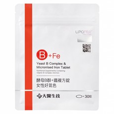 大醫生技 酵母B群 + 鐵複方錠 女性好氣色, 30顆, 1包