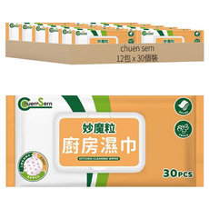 Chuen Sern 妙魔粒 廚房濕巾, 12包