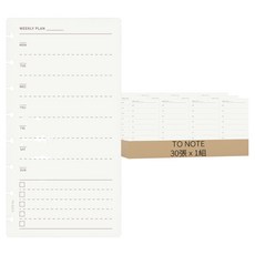 TO NOTE PRO 週曆 補充頁, 30張, 1組