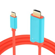 HOHOO Mari2 HDMI 鏡像充電線, 1個, 藍色 + 紅色, 單一商品