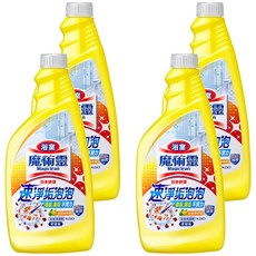 Kao 花王 Magiclean 魔術靈 台灣公司貨 浴室清潔劑 更替瓶 舒適檸檬, 500ml, 4瓶