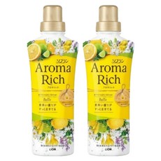 LION 獅王 Aroma Rich 台灣公司貨 衣物香氣柔軟精 黃色, 520ml, 2瓶