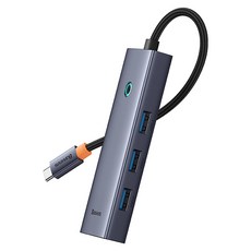 Baseus 倍思 5合1 Type-C HDMI 4K 智慧鏡像 一鍵關螢幕 多功能集線器 HDMI+USB3.0*4, 灰色
