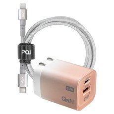 pqi 勁永 PD快充組合包 (GaN)氮化鎵急速充電, 充電線 北極銀, 1組