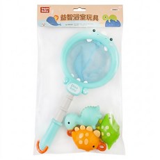 ing Baby 迎貝 恐龍撈魚釣魚組 洗澡玩具, 藍綠色, 1組