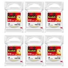 3M Scotch 透明膠帶補充包 550R 18mm x 30m, 單一顏色, 6個