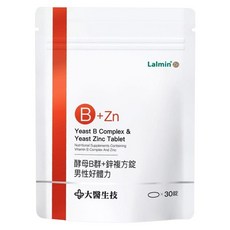大醫生技 酵母B群 + 鋅複方錠 男性好體力, 1g, 30顆, 1包