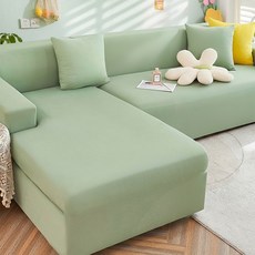 涼感新科技彈力冰絲沙發套 高彈力面料完整拉伸包覆 防水 不易變形 經久耐用, 抹茶綠, 1件