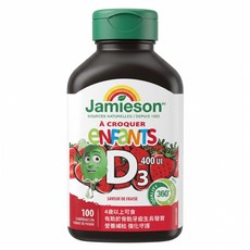 Jamieson 健美生 兒童維生素D3咀嚼錠 草莓風味, 100錠, 1罐