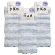 KOKUBO 小久保 輕柔型 沐浴巾, 3個, 1個裝, 藍白條紋