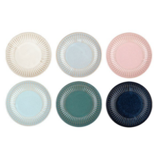 NICOTT Everyday collection 陶瓷小碟 6入組, 白色 + 灰色 + 粉色 + 藍色 + 綠色 + 黑色, 1組