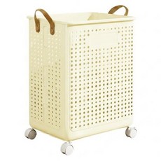 帶手把折疊收納籃, Single Basket, 米色