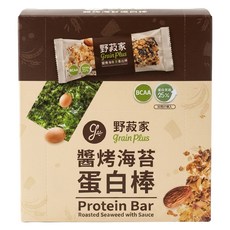 grain plus 野菽家 穀物蛋白棒 醬烤海苔 7條, 210g, 1盒