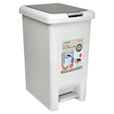 KEYWAY 聯府 頂好雙開式垃圾桶 TO-010 10L, 白色 + 灰色