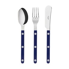SABRE PARIS Bistro 亮面茶具餐具組, 海軍藍, 1組, 茶匙 + 蛋糕叉 + 奶油抹刀